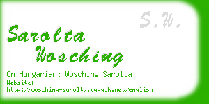 sarolta wosching business card